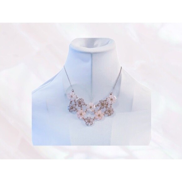 💗Nicole Miller NEW YORK" Pink Floral Cluster 16 Inch Necklace & Earrings NWT - Picture 3 of 6